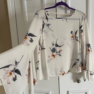 Boho Bell Sleeve Floral Blouse